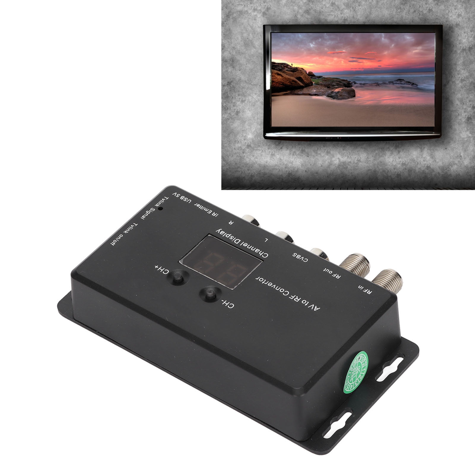 EBTOOLS UHF Modulator,TV Link Modulator Adjustable Support PAL NTSC AV To RF Converter For Set