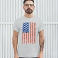 thumbnail image 3 of Tee Hunt Distressed Grunge American Flag T-Shirt Vintage 4th of July USA Men's Tee, Ash Gray, X-Large, 3 of 5