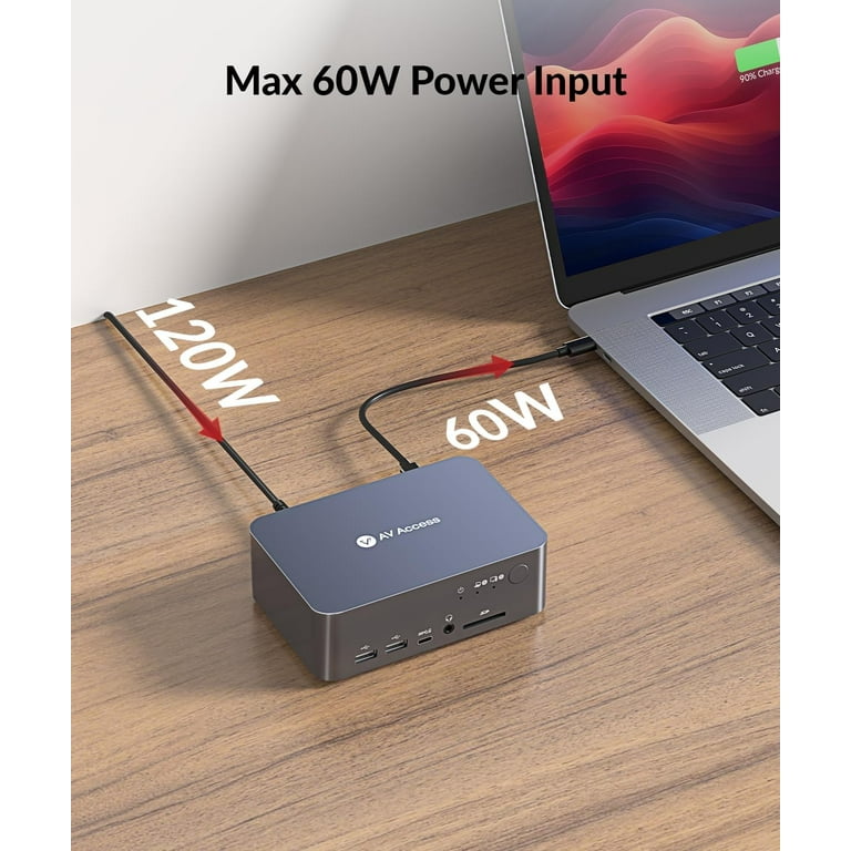 v AV Access Docking Station KVM Switch Dual Monitor for Laptop