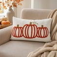 thumbnail image 3 of SDJMa Fall Pumpkin Lumbar Pillow Cover 12x20 Inch, Pumpkin Pattern Embroidery Cushion Case for Sofa Bed Couch Autumn Harvest Thanksgiving Party Farmhouse Home Decor, 3 of 5