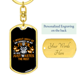 thumbnail image 3 of Just Wastes The Rest Swivel Trucker Keychain Dog Tag Stainless Steel or 18k Gold, 3 of 10