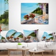 thumbnail image 4 of Designart Balcony Near the Sea - Landscape Painting Throw Pillow - 16x16, 4 of 5