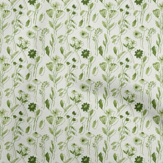 oneOone Velvet Green Fabric Floral Sewing Material Print Fabric By The Yard 58 Inch Wide