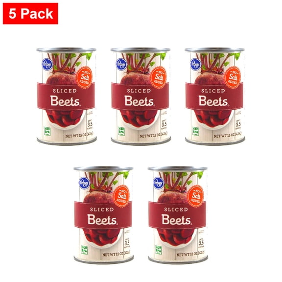 Kroger No Salt Added Sliced Beets 15 oz - 5 Pack