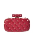 thumbnail image 2 of Valentino Rockstud Quilted Leather Clutch, Red, 2 of 4