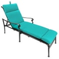 thumbnail image 2 of Jordan Manufacturing Sunbrella 74" x 22" Canvas Aruba Turquoise Solid Rectangular Outdoor Chaise Lounge Cushion with Ties and Hanger Loop, 2 of 11