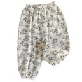 thumbnail image 6 of SGFCWSX Kids Pants Elastic Waist Elastic Cuffs Cotton Print Loose Fit Breathable Trousers for Boys Girls Beige Size 8 Years, 6 of 6