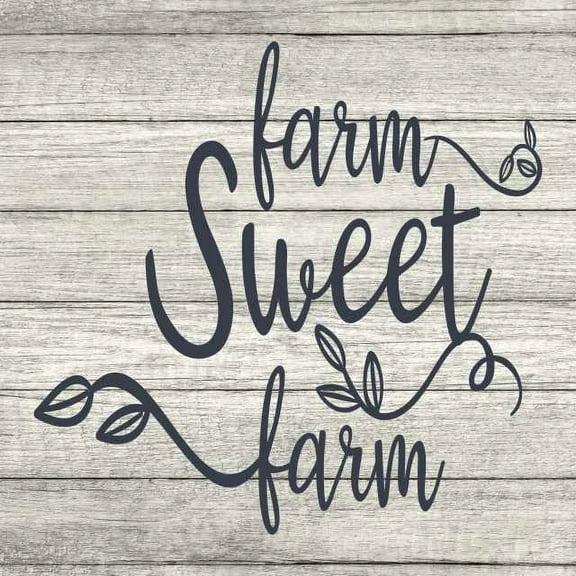 Farm Sweet Farm Rustic Farmhouse Style White Wood Sign Wall Décor Gift 8 x 8 Wood Sign B3-08080001003