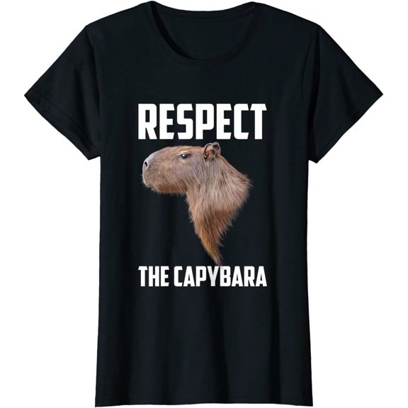 Respect The Capybara Funny Capibara Rodent Animal Humor T-Shirt Gift