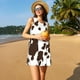 thumbnail image 3 of Fotbe Brown Cow Vestido de Verano sin Mangas para Mujer – Vestido Midi Línea A, Estilo Camiseta Floral, Vestido Playero Casual y Fluido, 3 of 7