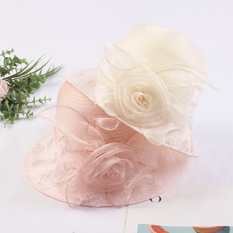 Women Beach Hat Flower Decor See-through Soft Princess Style  display picture 3