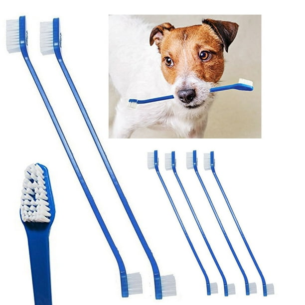 6 Pc Dog Toothbrush Dual End Puppy Dental Grooming Dental Care Cleaning