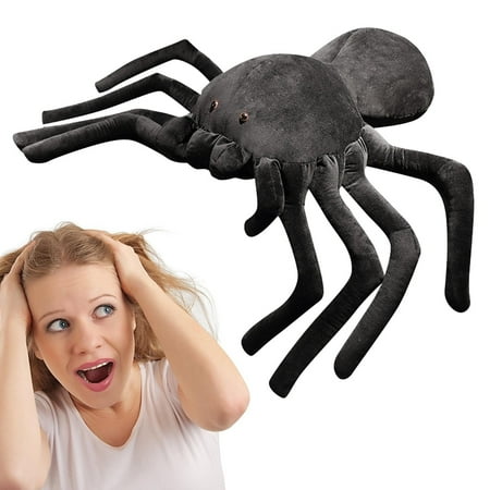 15.7" Plush Spider Toy Giant Black Stuffed Soft Plushie Animal Throw Pillow Kids Gift -40cm