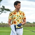 thumbnail image 5 of Balery Sunflowers And Butterflies Printed Men’s Short Sleeve Polo Shirt, Midweight Men's Shirt,Golf Polo shirts -4X-Large, 5 of 8