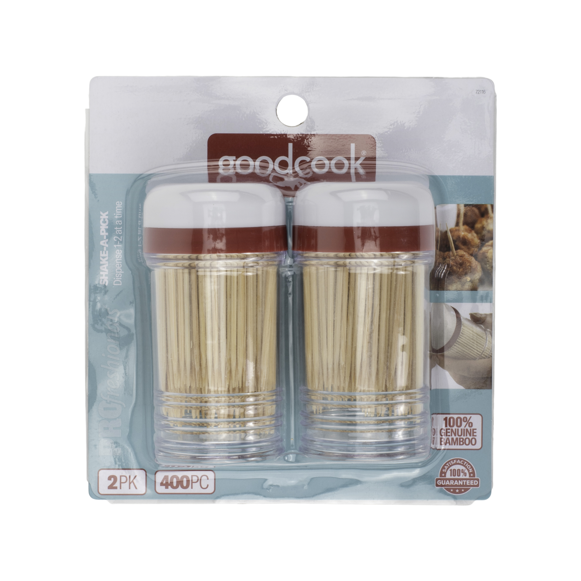 GoodCook PROfreshionals 2-Piece Shake-a-Pick Toothpick Dispenser Set with 400 Bamboo Toothpicks, 3.50" Height - image 4 of 5