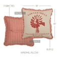thumbnail image 3 of VHC Brands Farmhouse Sawyer Mill Chambray Windmill Square Pillow, Red 18x18, 3 of 5