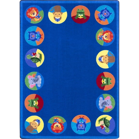 Joy Carpets Kid Essentials Animal Readers 10'9" x 13'2" Area Rug in Color Multi