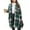 #Green, variant on DPTALR Women's Plus Size Flannel Plaid Button Down Shirt Jacket，Long Sleeve，Lounge Lapel，Tartan Coat,Khaki,Size M