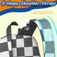 thumbnail image 5 of Gray and White Checkered Pattern 17" School Backpacks for Teens,Waterproof Oxford Fabric,S-Shape Padded Straps for School,Travel,Hiking,Camping, 5 of 6