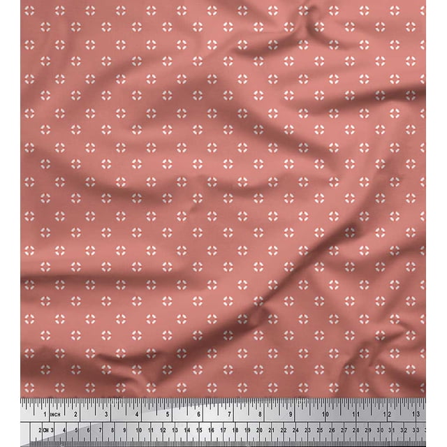 Soimoi Rayon Fabric Swimming Ring Small Print Sewing Fabric Yard 56 Inch Wide