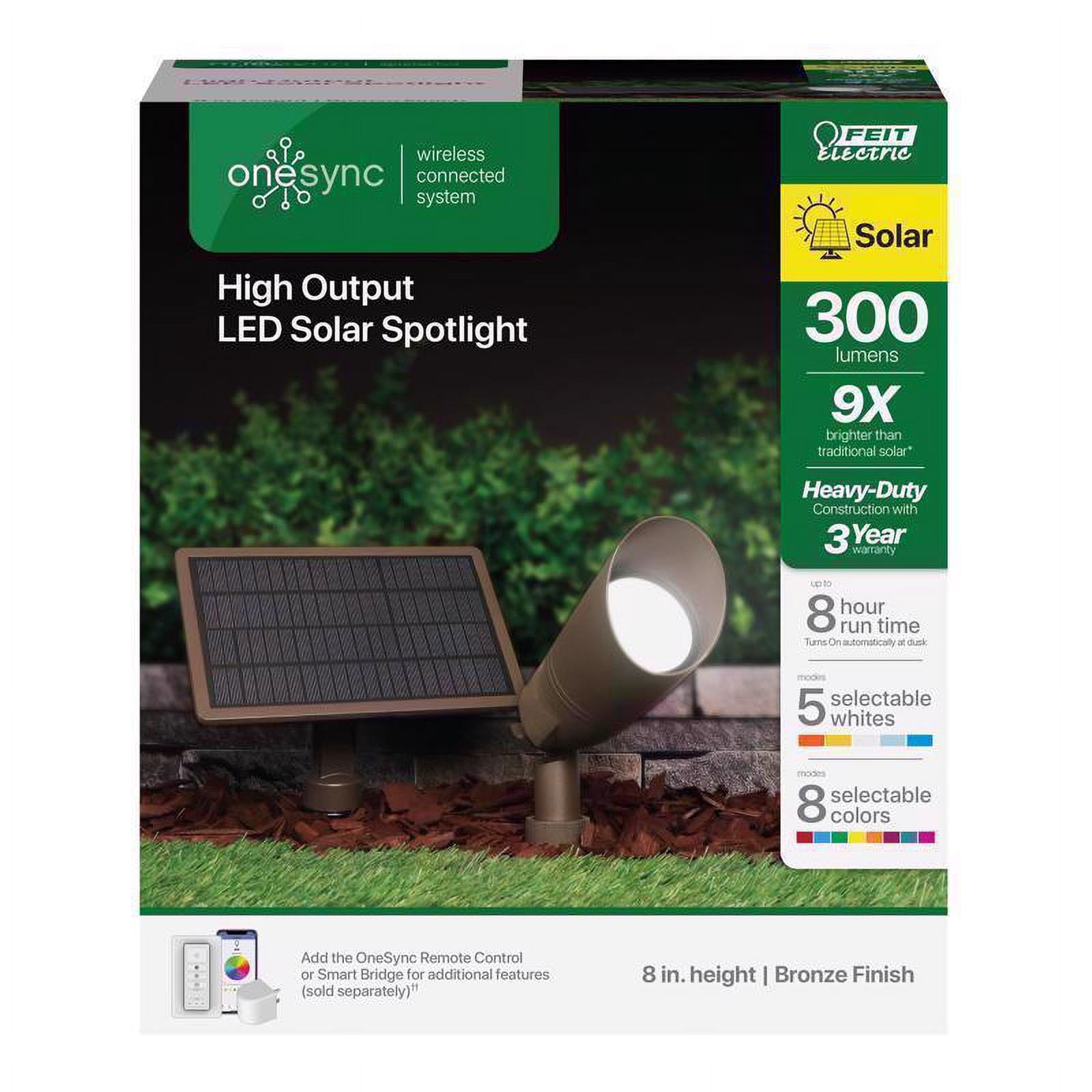 Feit Electric 3010299 0 watt LED OneSync Solar Powered Spot Light Kit