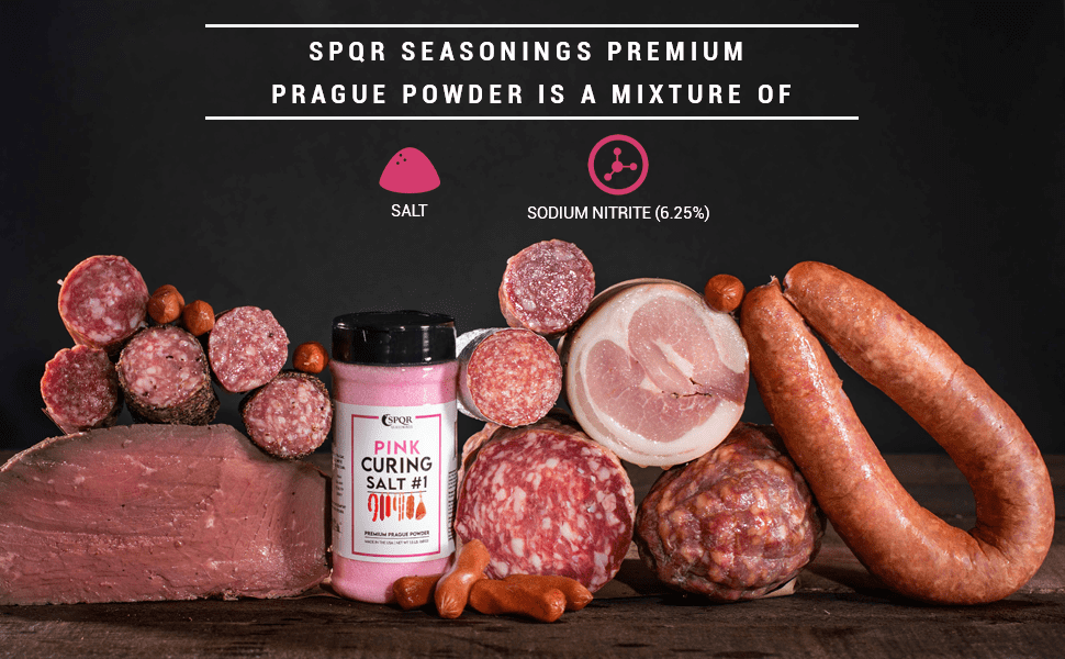 Curing Salt No.1. Quick Cure Premium Prague Powder XL 1.5 Pound Bottle by SPQR Seasonings