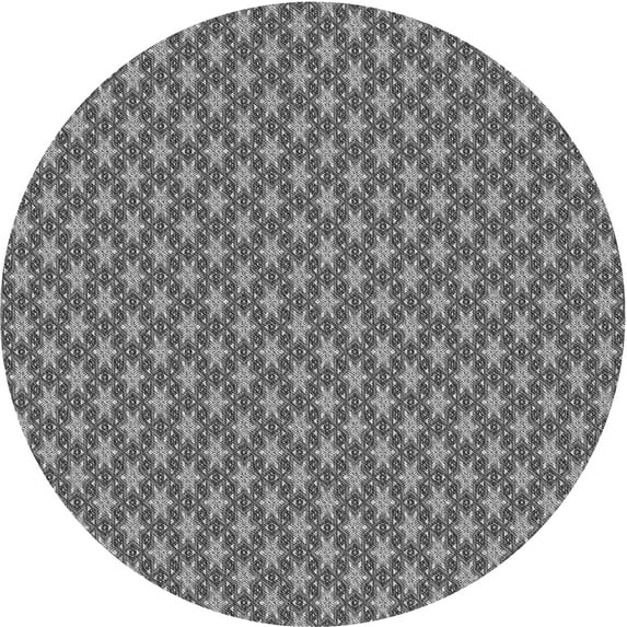 Ahgly Company Machine Washable Indoor Round Transitional Dark Gray Area Rugs, 4' Round