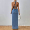 thumbnail image 4 of Kaemgyyd Wedding Guest Dresses for Women Elegant Backless Bodycon Maxi Dress Halter Cocktail Going out Long Dress for Party, 4 of 6