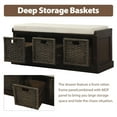 thumbnail image 4 of Modern Entryway Storage Bench Set with 3 Rattan storage box, 4 of 9