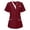 Red, variant on Women Scrub Tops V-Neck Tops with Pockets Cozyfit Scrubs for Women Red Scrubs Cozy Fit Women's Scrubs
