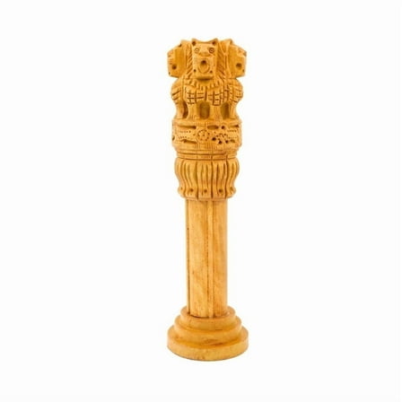Intricately Carved Wooden Pillar Decorative Showpiece