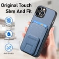 thumbnail image 5 of Allytechgroup Cards Holder Back Case for iPhone 11 Pro Max, Vintage PU Leather TPU Shockproof Slim Kickstand Anti-Drop Protective Wallet Phone Case Cover for Apple iPhone 11 Pro Max, Blue, 5 of 8