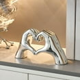 thumbnail image 3 of Yanerim Love Heart Hand Figurine Heart-shaped Gesture Resin Statue Sculpture Home Office Wedding Party Desktop Decoration Ornament, 3 of 8
