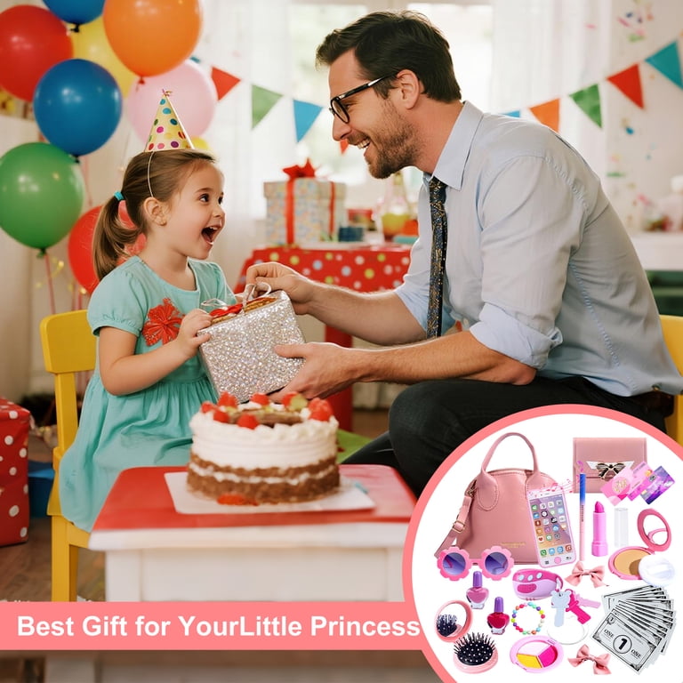 Borsetta Gioco Per Bambine Con Trucco Finto - Pochette Giocattolo Per Piccole Principesse, Set Cosmetici Finti Per Travestimenti - 4