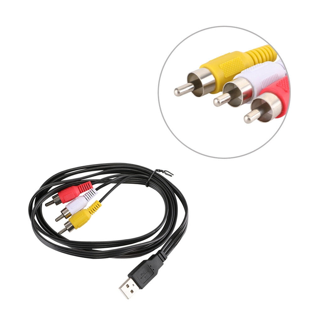 Simyoung USB to RCA Cable, 1.5m 5FTUSB Male to 3 RCA Male Jack Splitter Audio Video AV Composite
