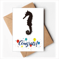 thumbnail image 1 of Black Hippocampus Marine Life Pattern Wedding Cards Congratulations Greeting Envelopes, 1 of 3
