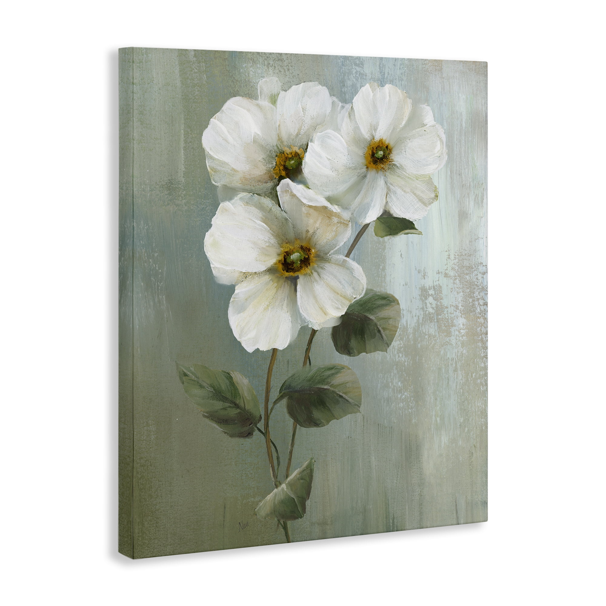 Stupell Industries Apple Blossom Sprigs Plants & Flowers Painting Wrapped Canvas Art Print Wall Art, 36 x 48
