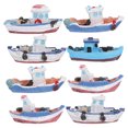 thumbnail image 4 of 8 piezas estilo playa barco miniatura playa barco decoraciones playa paisaje decoración accesorios, 4 of 7