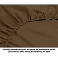 thumbnail image 3 of Home Sweet Home Dream Regency Home Cotton Linen Sateen Traditional 3-Piece 1000 Thread Count Mocha Solid Cotton Linen Sateen Sheet Set, Twin – Wrinkle Resistant, Deep Pocket, 3 of 5