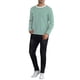 thumbnail image 2 of Camiseta de rayas INSPIRE CHIC para hombre, cuello redondo, de manga larga, básica, talla 2XL, verde y blanca, 2 of 6