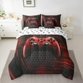 thumbnail image 2 of Castle Fairy Red Gamepads Boy 7-Piece Twin Bedding Sets,Video Game Bedding Comforter Set,Geometric Honeycomb Breathable Sheet Sets,Luxury Bedroom Decor, 2 of 8