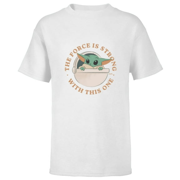 Star Wars Grogu The Force is Strong With This One - Short Sleeve T-Shirt for Kids - Customized-White