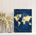 thumbnail image 2 of Qisvanset Gold Foil World Map Canvas Print, 40x30cm for Study Travel Room, 2 of 8
