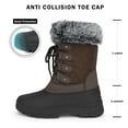 thumbnail image 2 of TEMOFON Womens Snow Boots Warm Faux Fur Lined Winter Mid Calf Duck Booties Waterproof Cold Weather Boots for Women Brown 9, 2 of 7