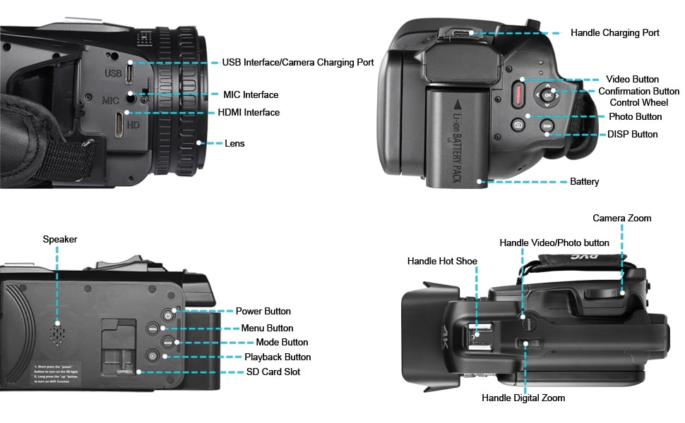 4k Video Camera Camcorder with 18X Digital Zoom,64MP Vlogging Camera for YouTube,4.0-inch Rotating Touchscreen,64GB SD Card,Microphone,Remote Control,Durable Battery(Black)