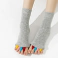 thumbnail image 4 of New Breathable Split Toe Socks Colorful Toes Yoga Socks Female Exposed Toe Socks for Correcting Thumb Eversion Five Finger Socks (Color Pink,One Size), 4 of 6