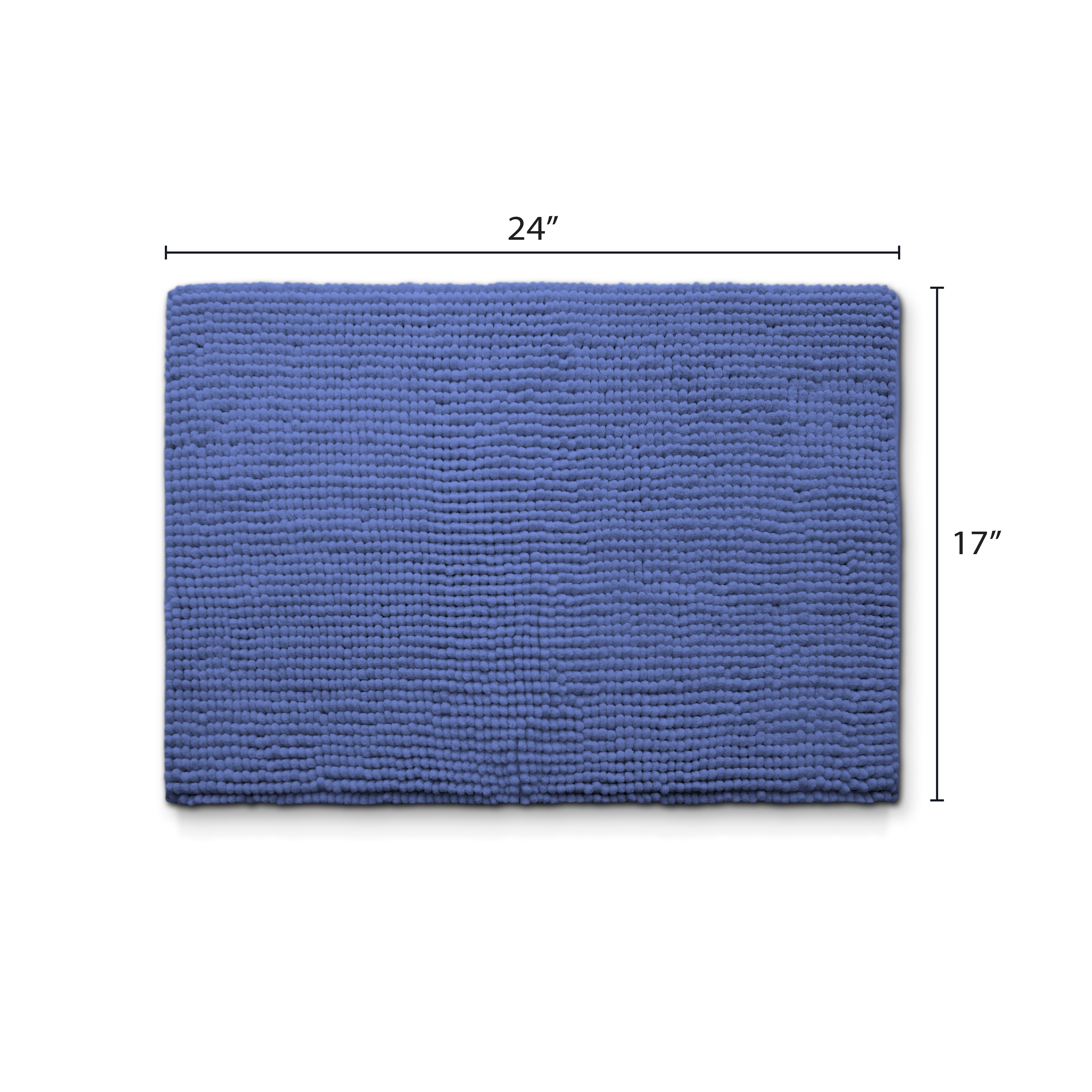 (4 pack) Your Zone Kids Blue Memory Foam Noodle Single Bath Rug with Nonslip Backside