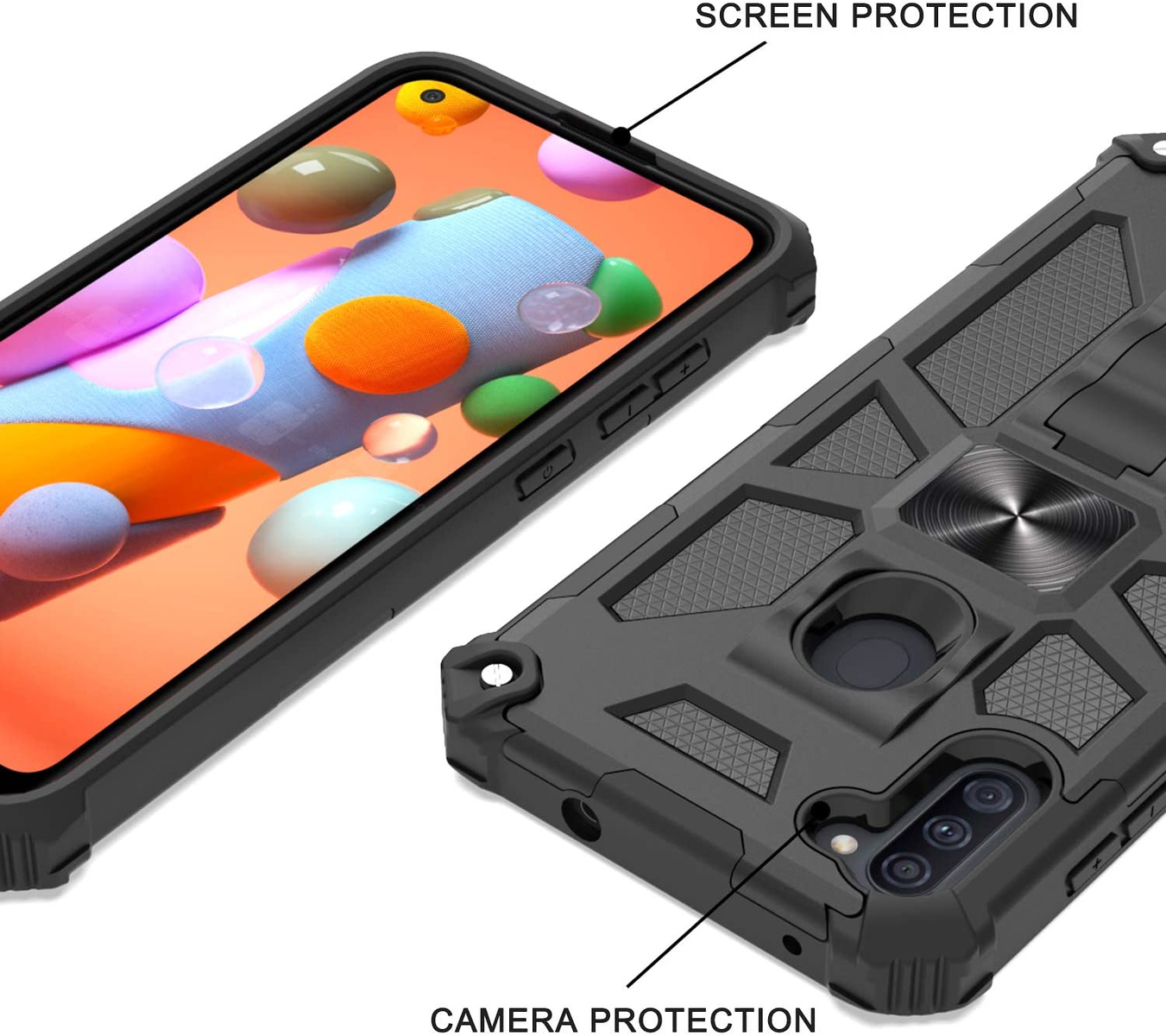 Xpression Case for Motorola Moto G Power 2021 with Invisible Kickstand Stand Dual Layer Hybrid Defender Military Grade Shockproof Hard TPU Phone Cover [Black] - image 5 of 8