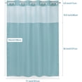 thumbnail image 5 of Zrodlmo No Hook Fabric Shower Curtain with Snap Lining, Waffle Waterproof and Mildew Resistant Bathroom Curtain, 72" x 74", Light Blue, 5 of 9