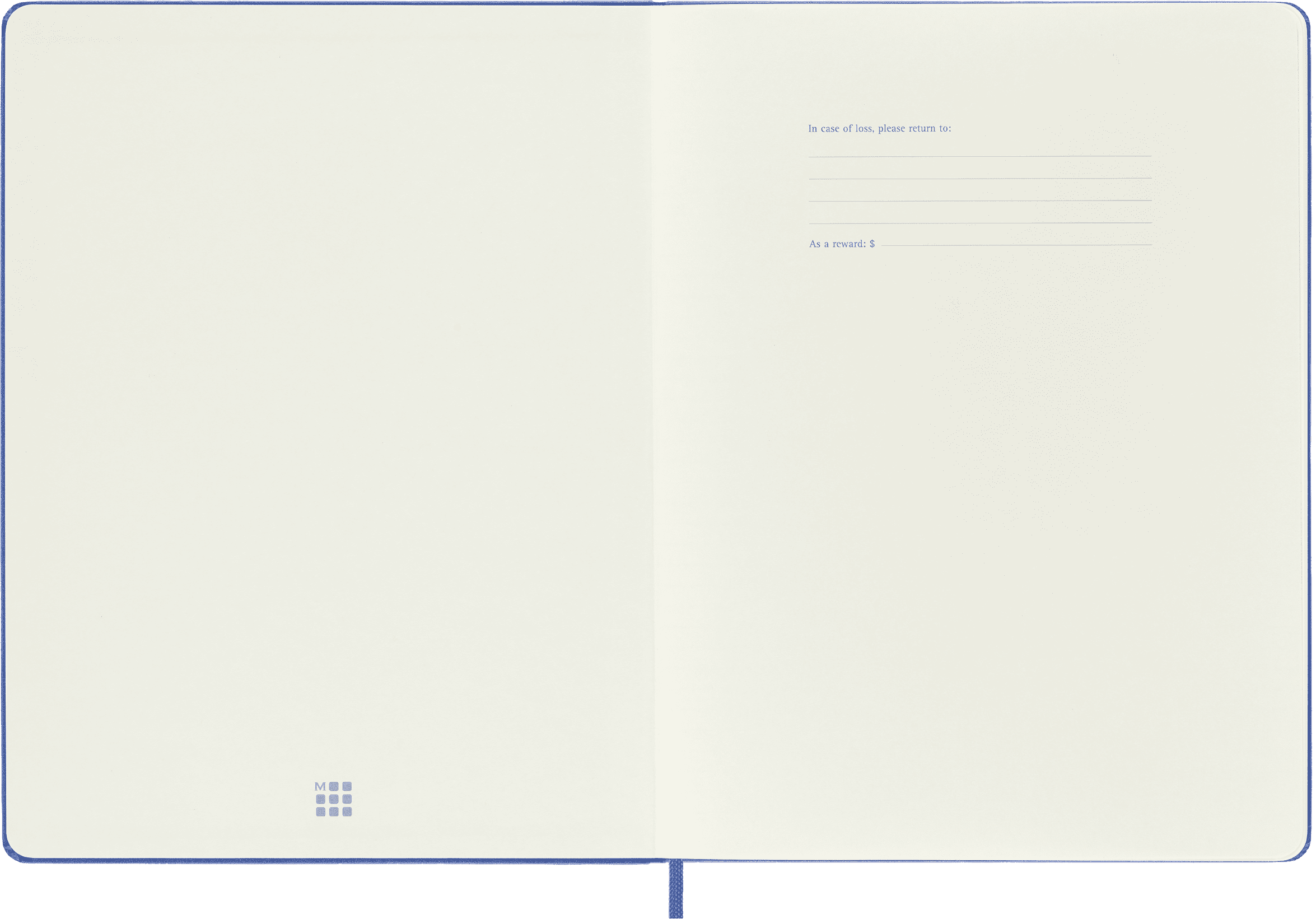 Moleskine Classic&nbsp; Notebook, Hard Cover, XL (7.5" x 9.75"), Plain, Hydrangea Blue